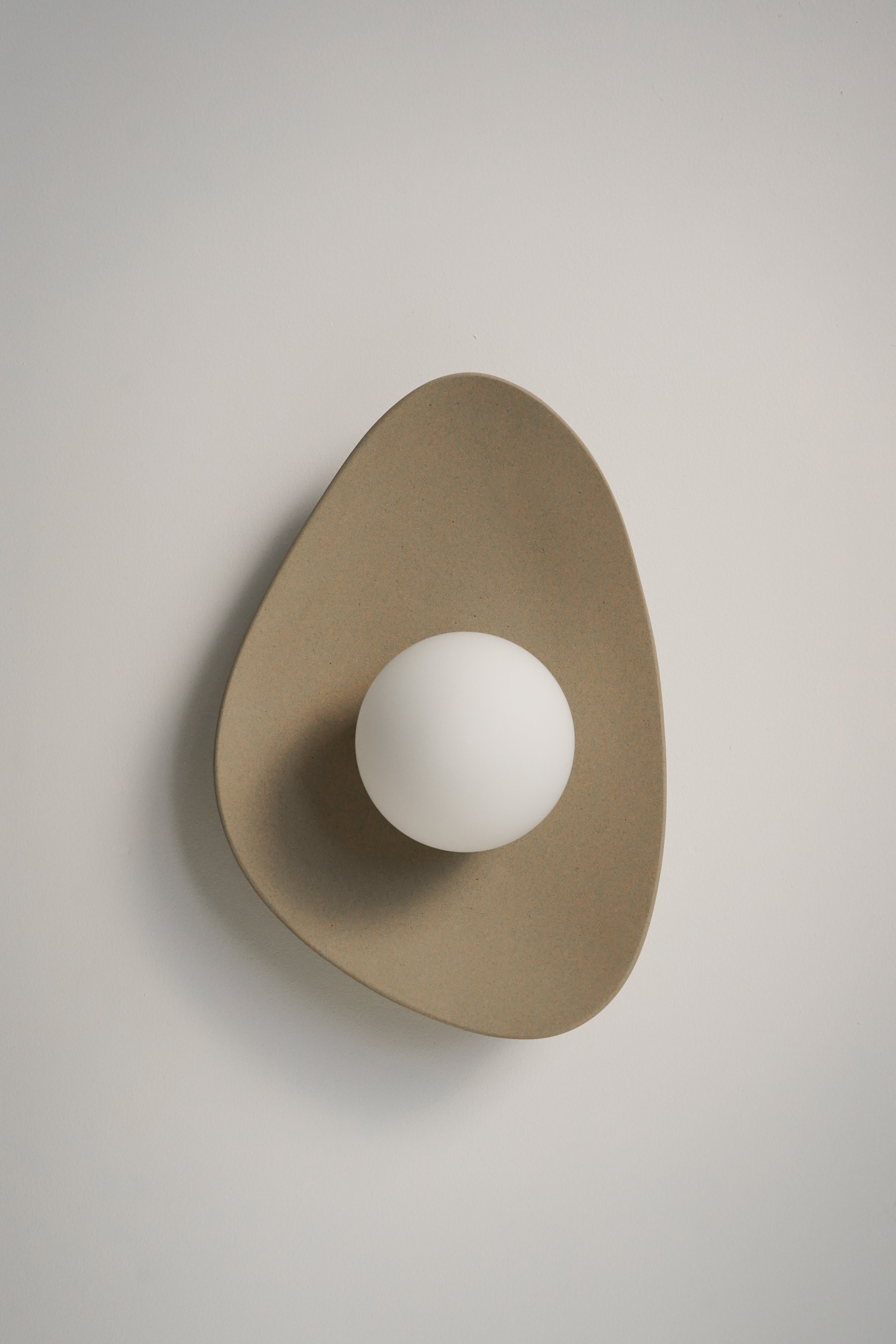 Handmade Beige Ceramic Wall Light / Sconce