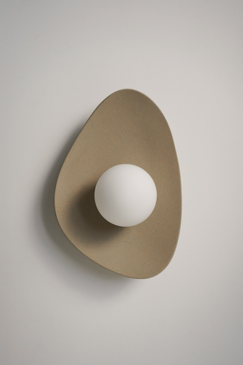 Handmade Beige Ceramic Wall Light / Sconce