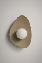Handmade Beige Ceramic Wall Light / Sconce