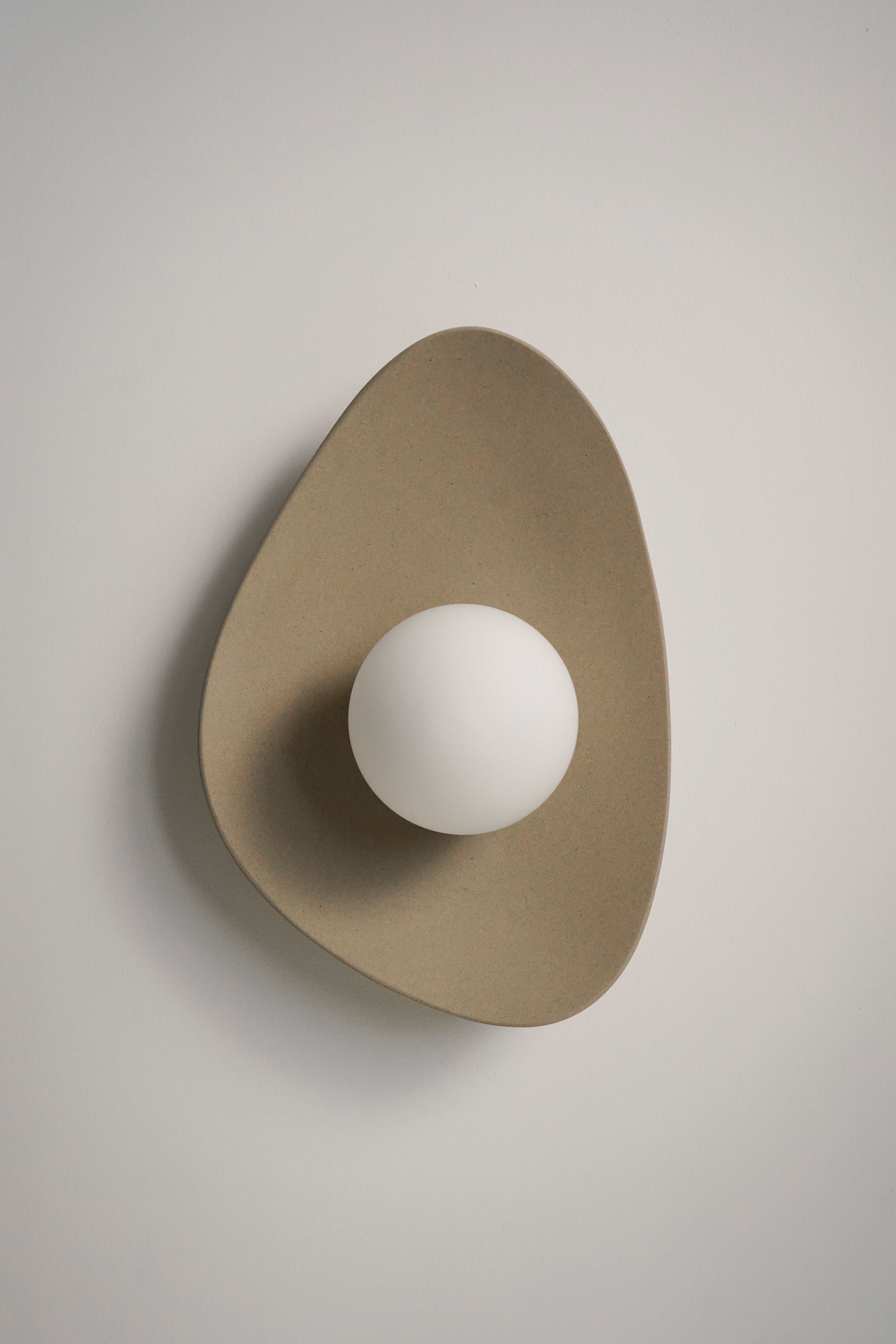 Handmade Beige Ceramic Wall Light / Sconce