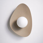 Handmade Beige Ceramic Wall Light / Sconce