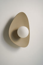 Handmade Beige Ceramic Wall Light / Sconce