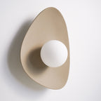 Handmade Beige Ceramic Wall Light / Sconce