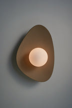 Handmade Beige Ceramic Wall Light / Sconce