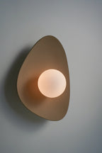 Handmade Beige Ceramic Wall Light / Sconce