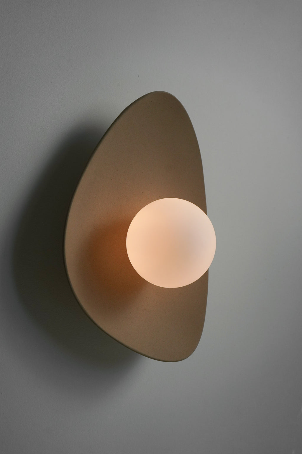 Handmade Beige Ceramic Wall Light / Sconce