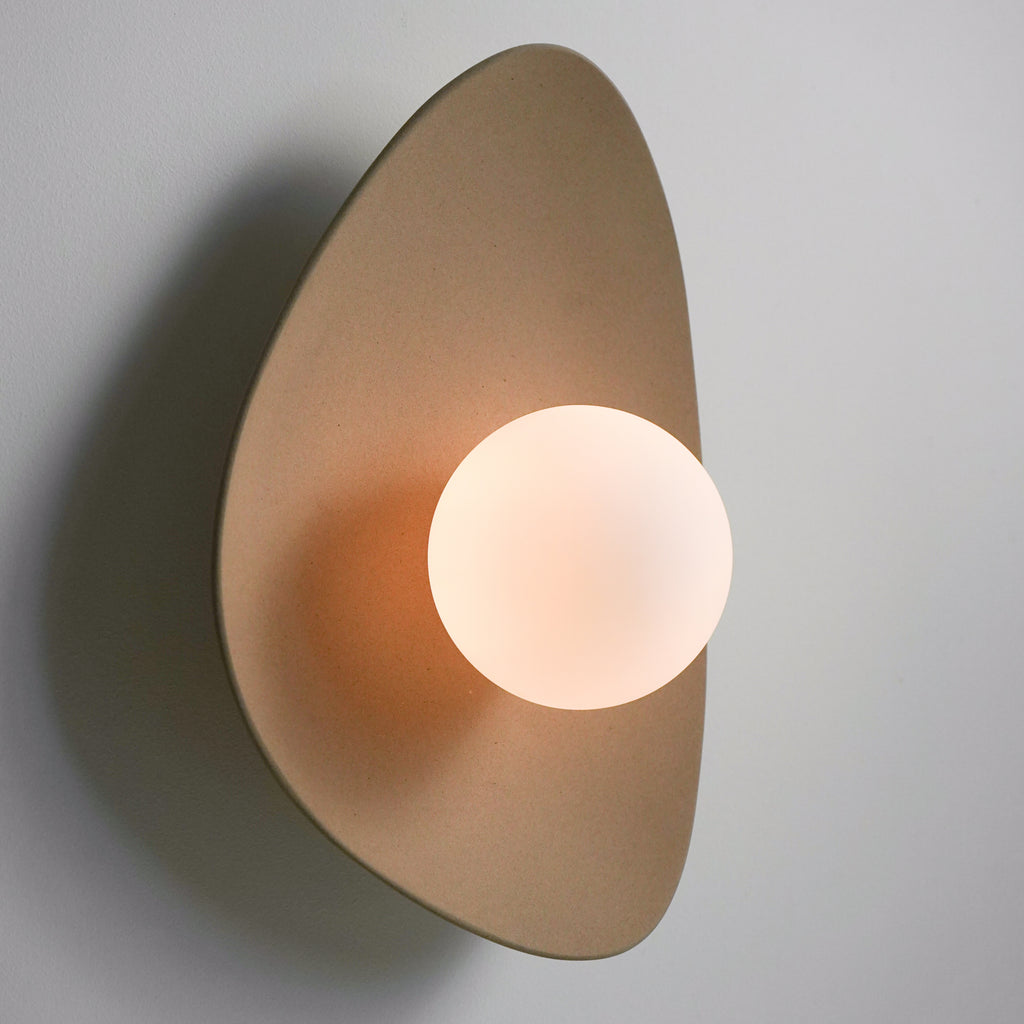 Handmade Beige Ceramic Wall Light / Sconce