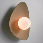 Handmade Beige Ceramic Wall Light / Sconce