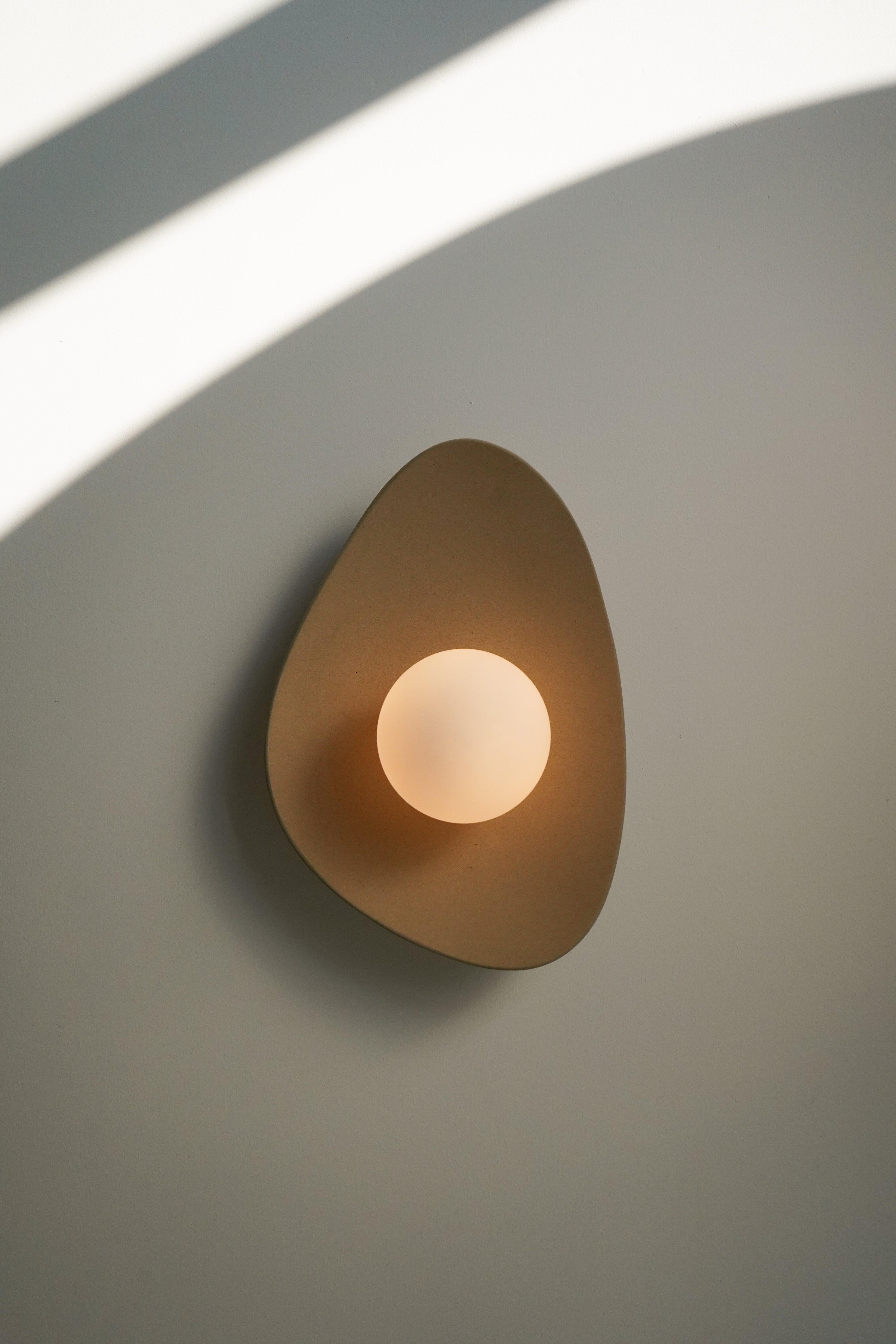 Handmade Beige Ceramic Wall Light / Sconce