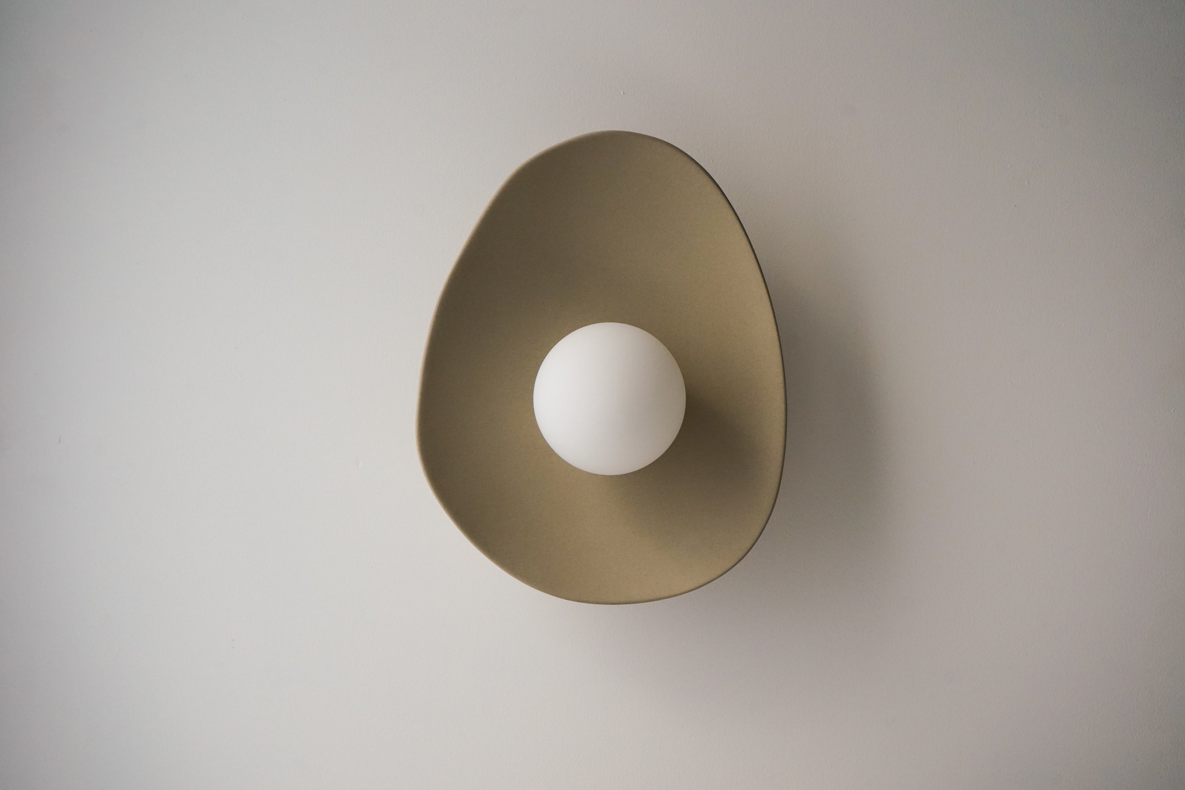 Handmade Beige Ceramic Wall Light / Sconce