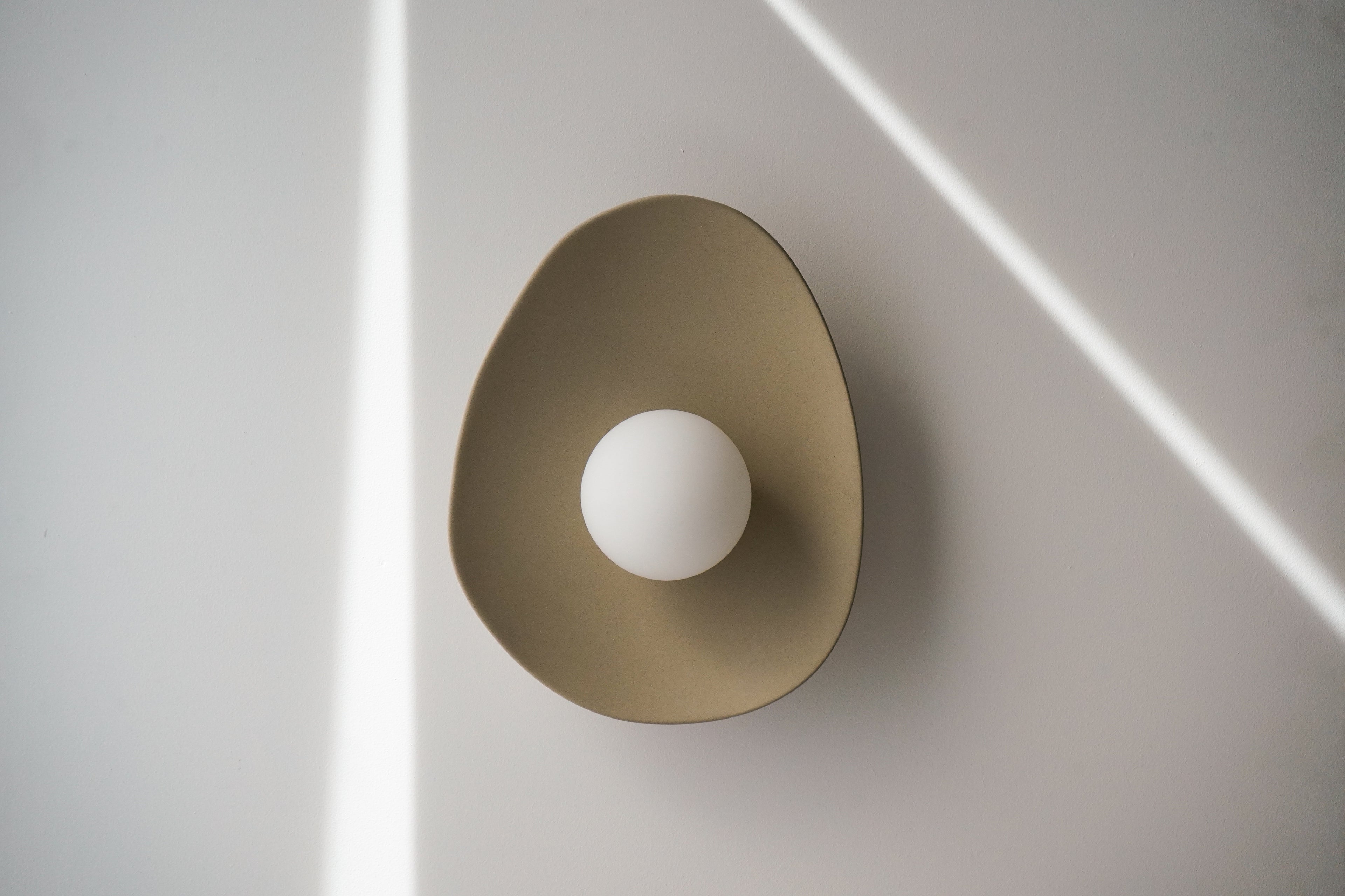 Handmade Beige Ceramic Wall Light / Sconce