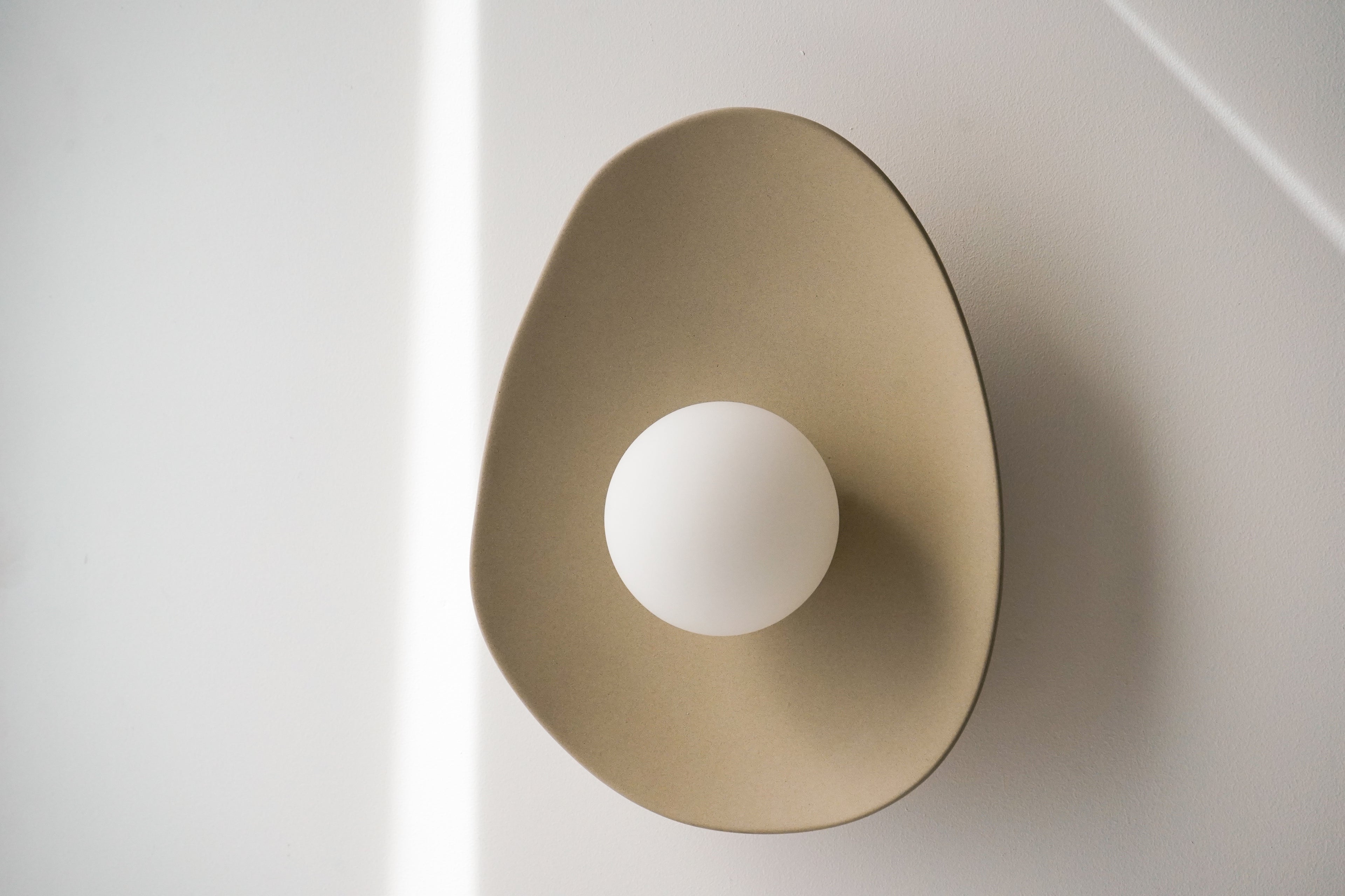 Handmade Beige Ceramic Wall Light / Sconce
