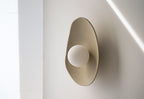 Handmade Beige Ceramic Wall Light / Sconce