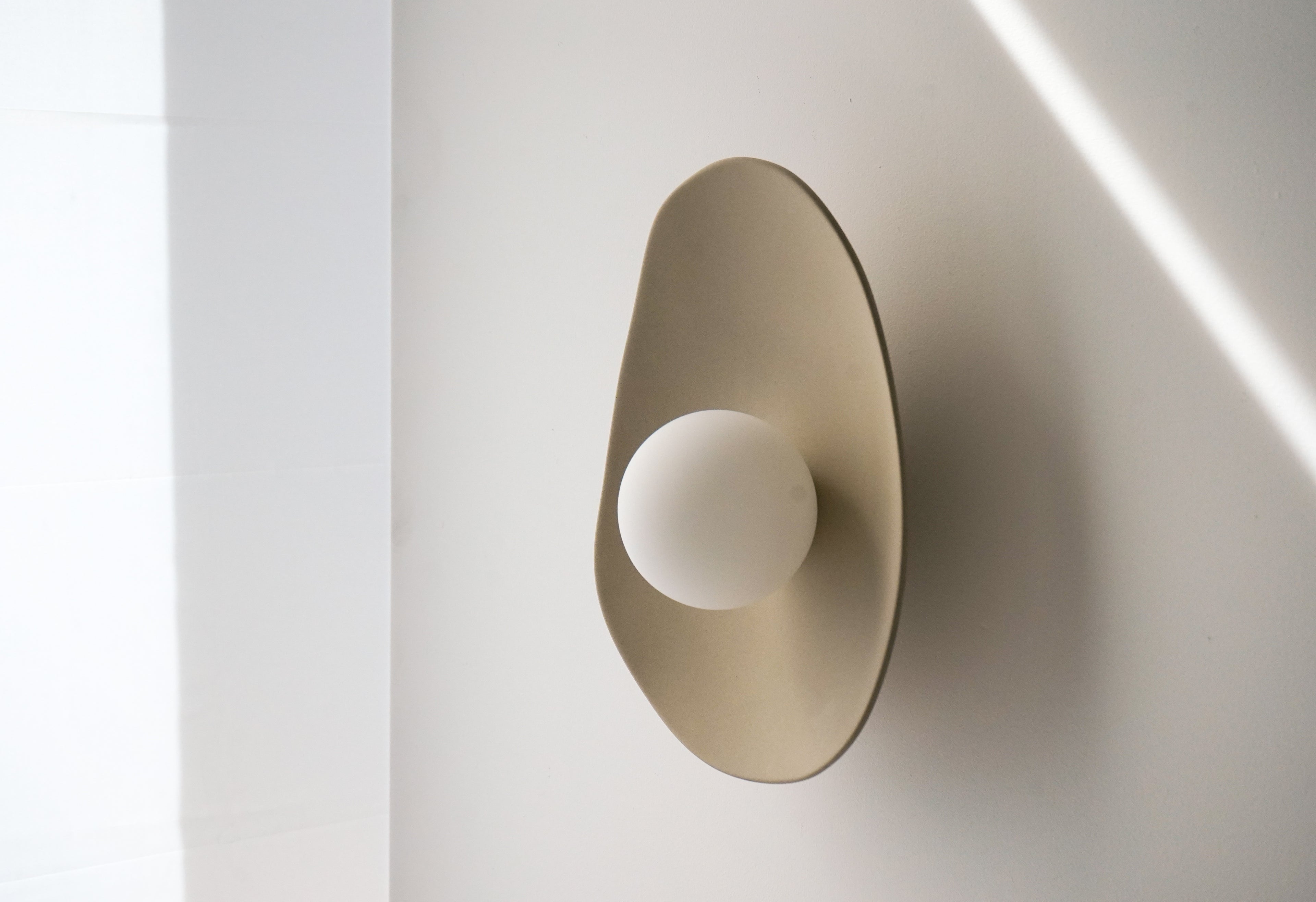 Handmade Beige Ceramic Wall Light / Sconce