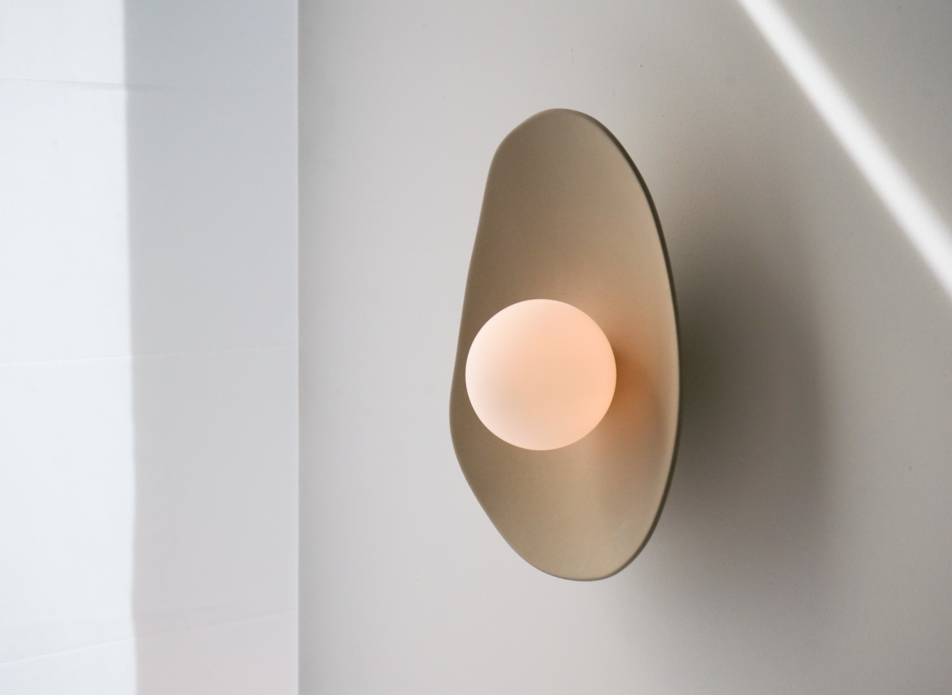 Handmade Beige Ceramic Wall Light / Sconce