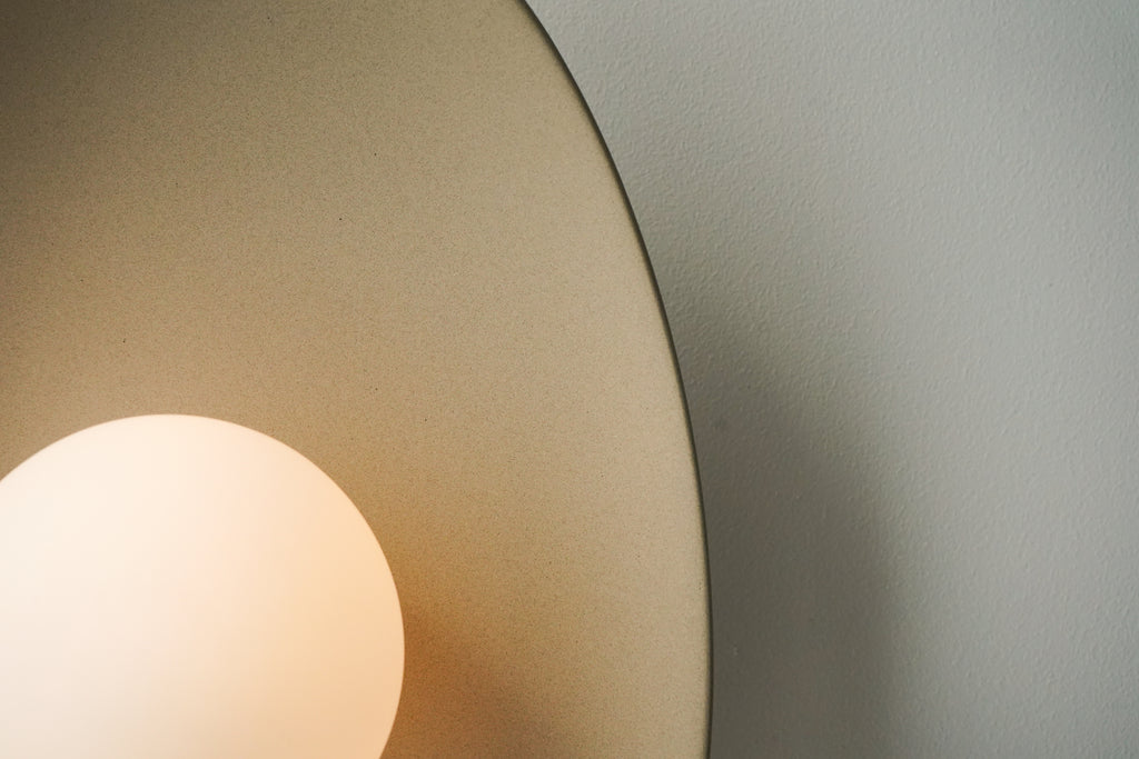 Handmade Beige Ceramic Wall Light / Sconce