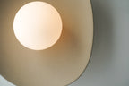Handmade Beige Ceramic Wall Light / Sconce