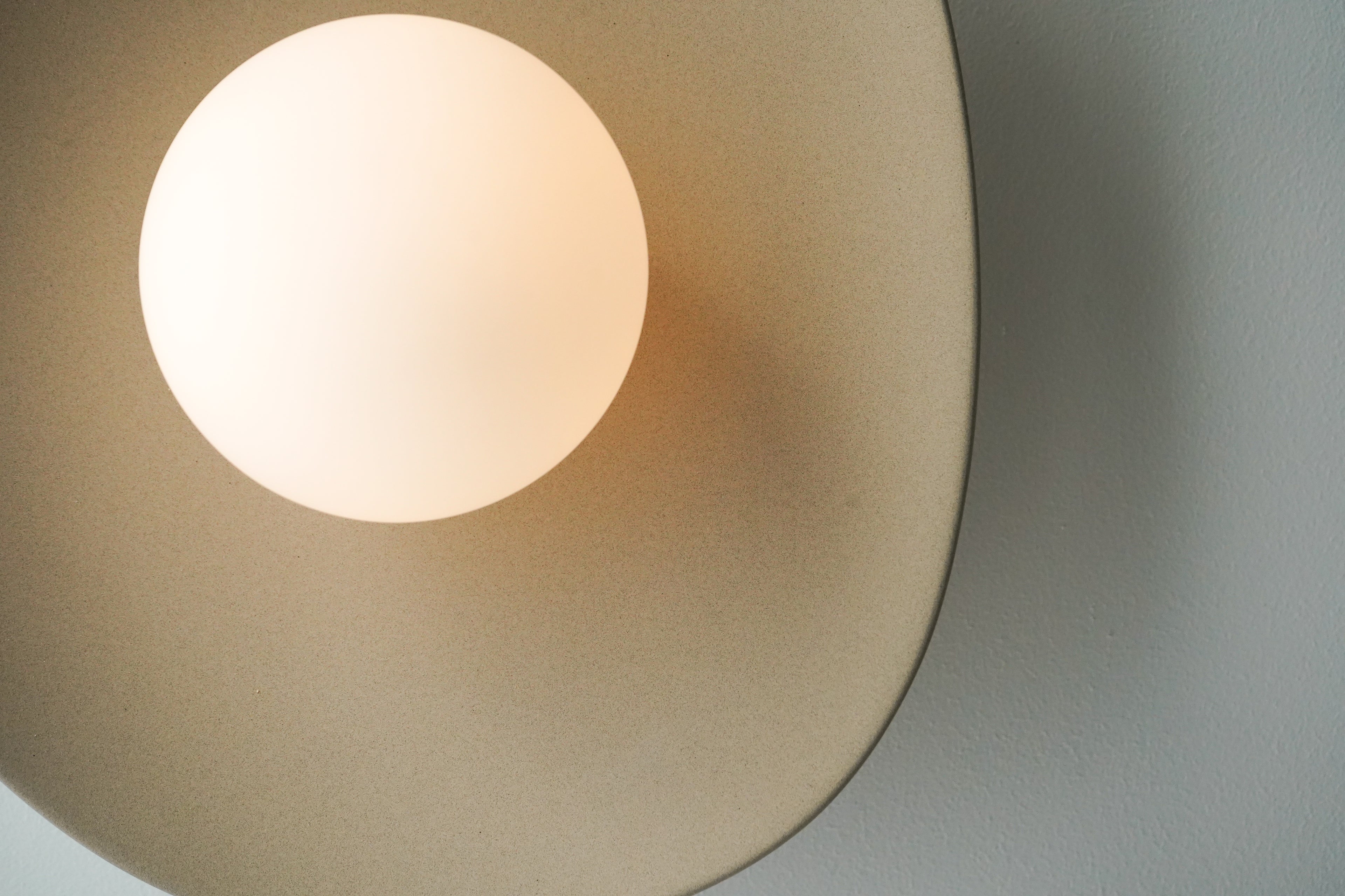 Handmade Beige Ceramic Wall Light / Sconce