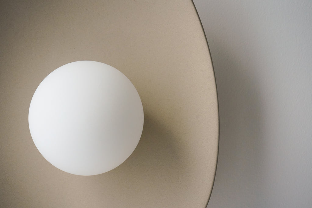 Handmade Beige Ceramic Wall Light / Sconce