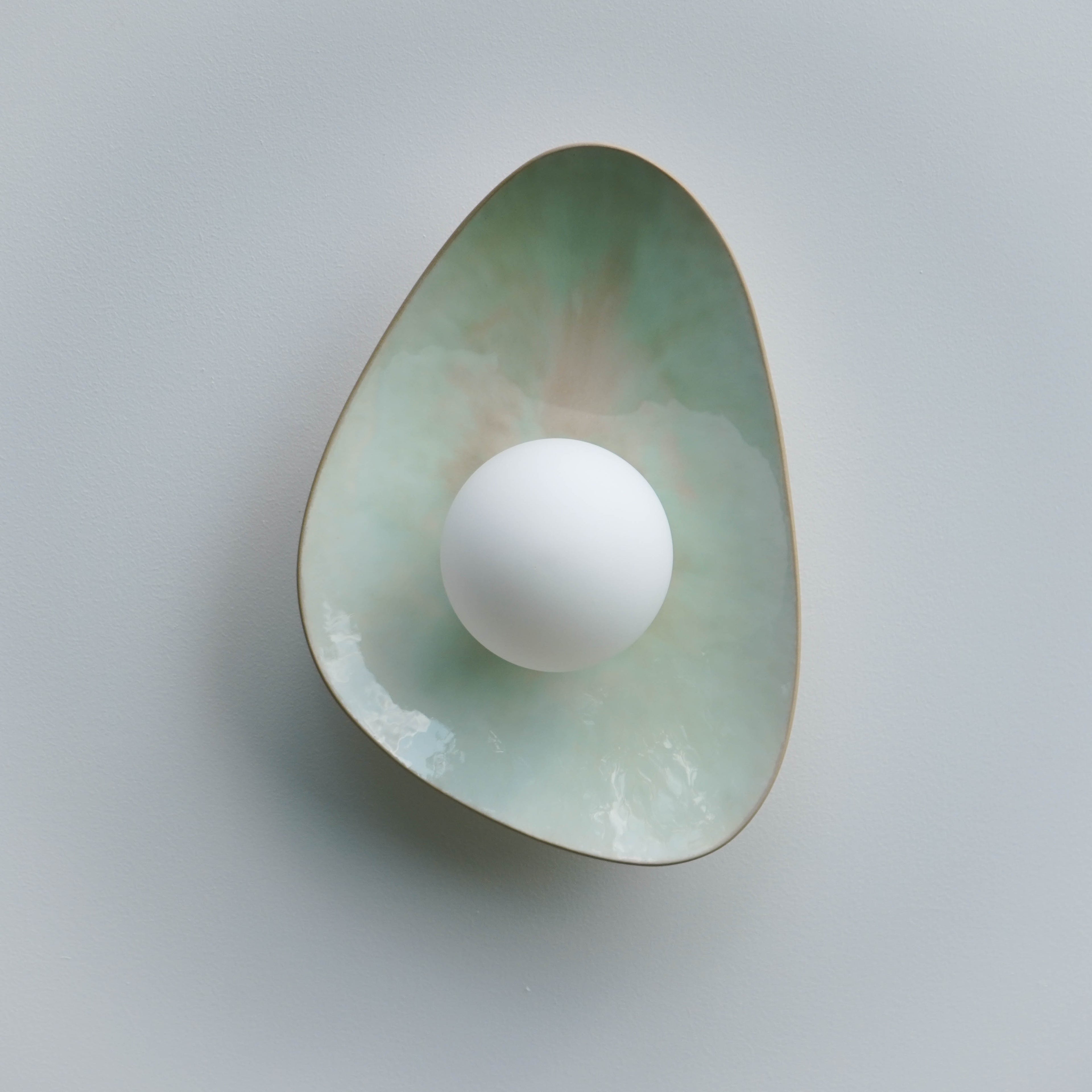 Soft Green Tones Ceramic Wall Lamp / Sconce