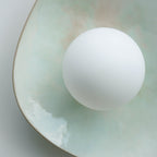 Soft Green Tones Ceramic Wall Lamp / Sconce