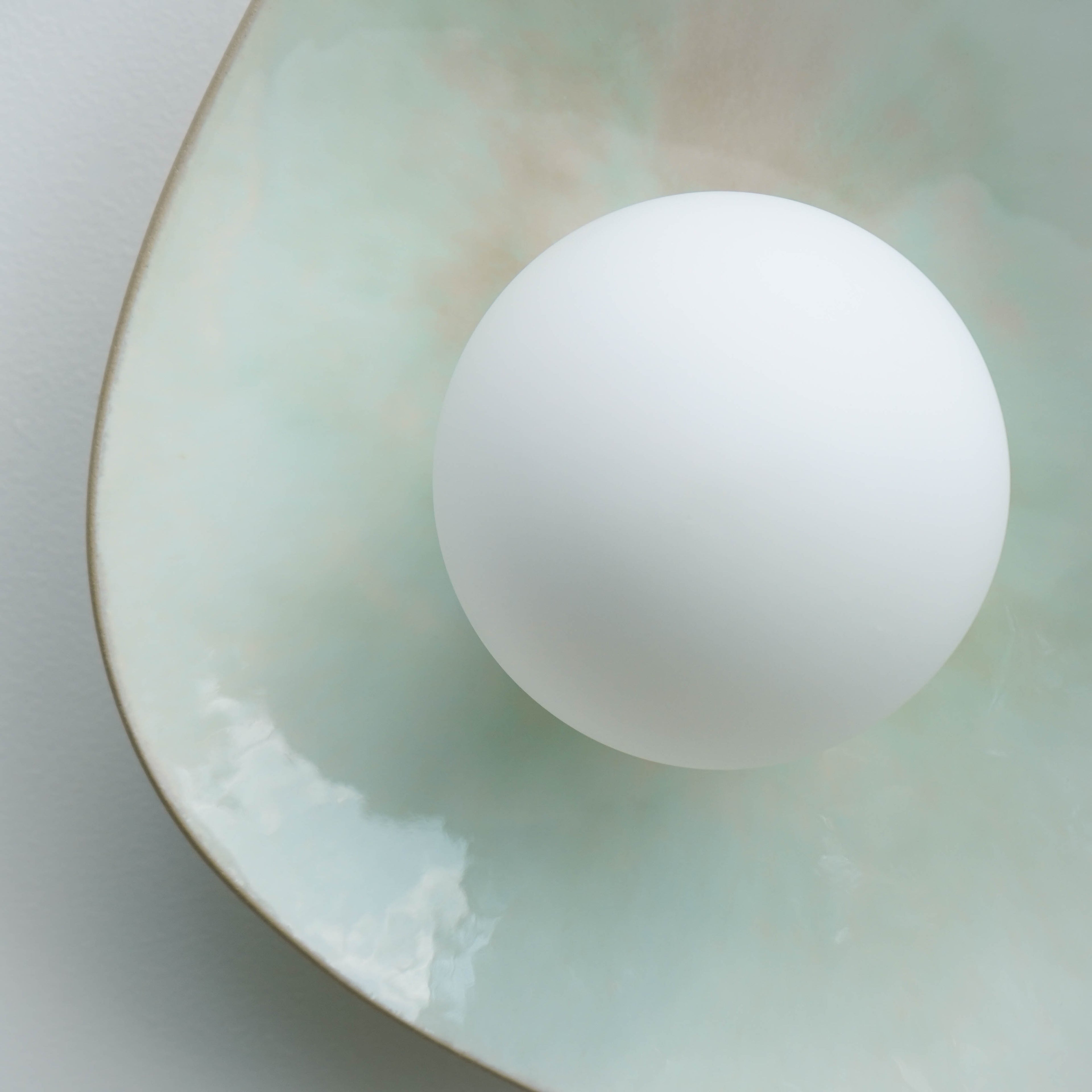 Soft Green Tones Ceramic Wall Lamp / Sconce