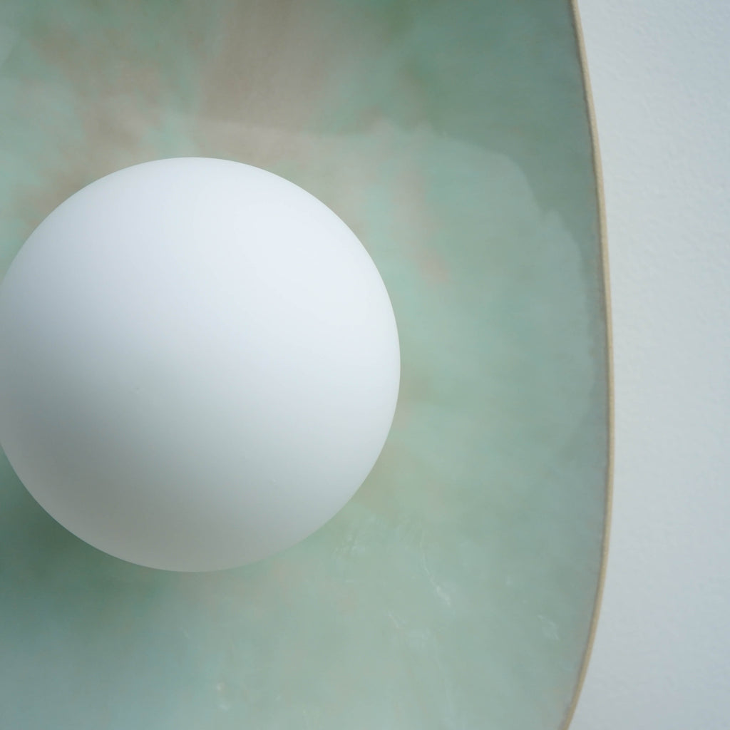 Soft Green Tones Ceramic Wall Lamp / Sconce