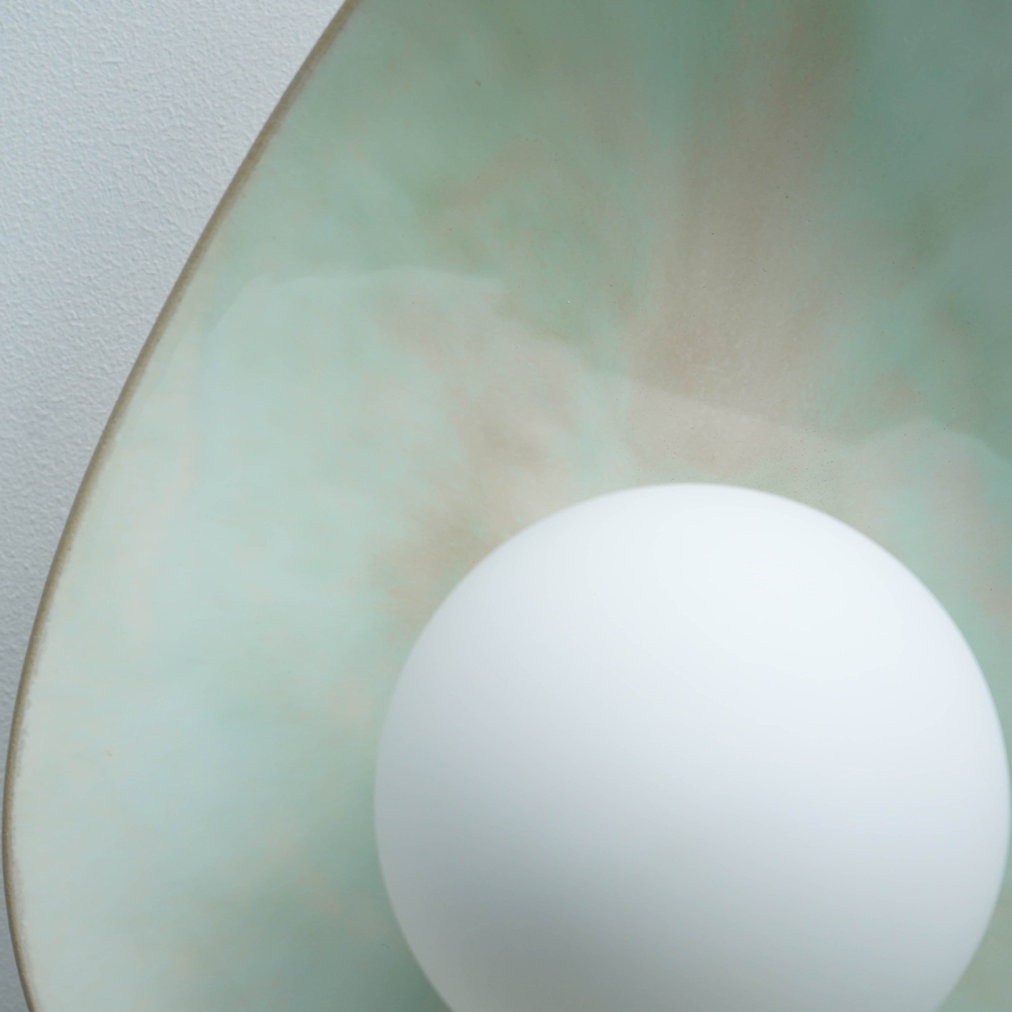 Soft Green Tones Ceramic Wall Lamp / Sconce