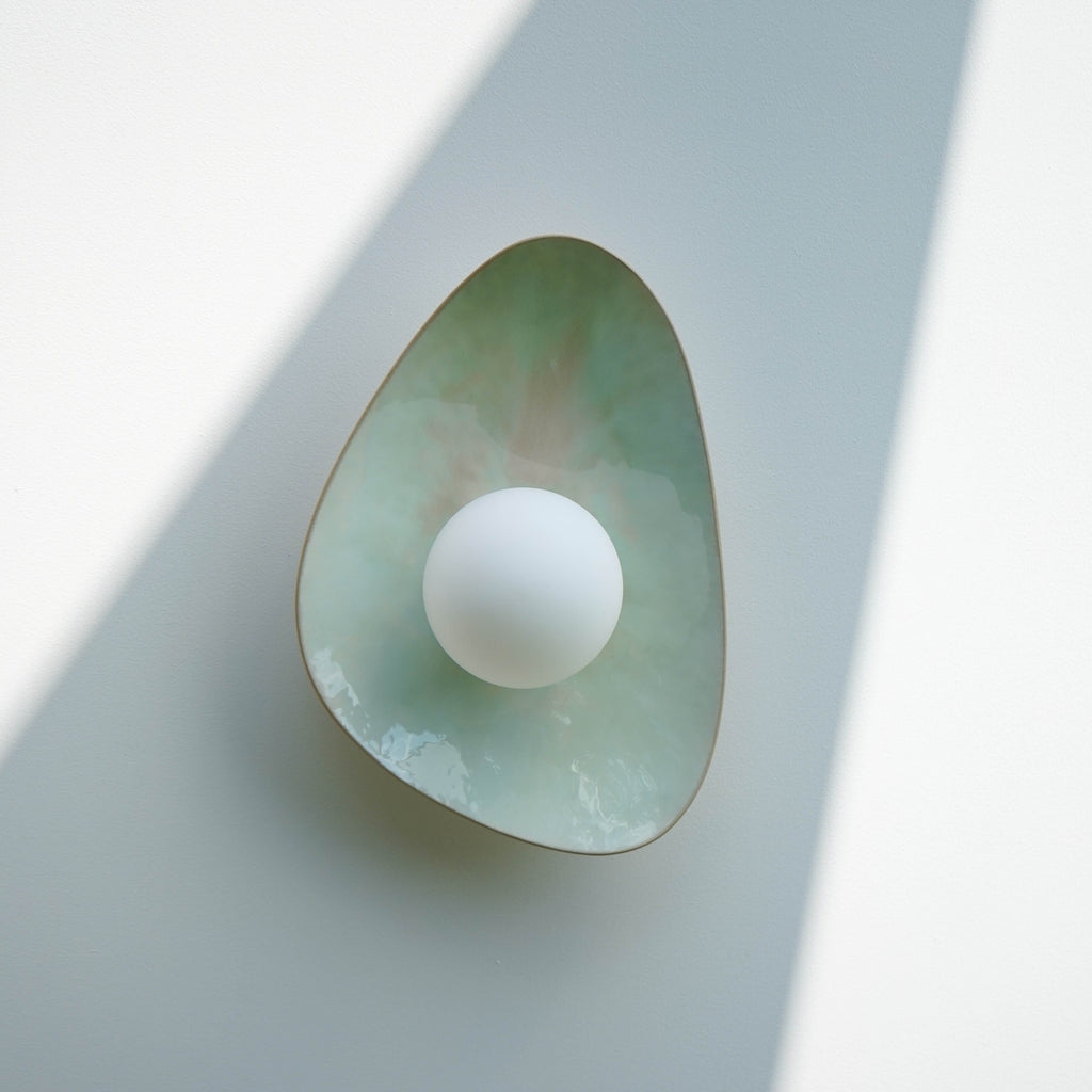 Soft Green Tones Ceramic Wall Lamp / Sconce