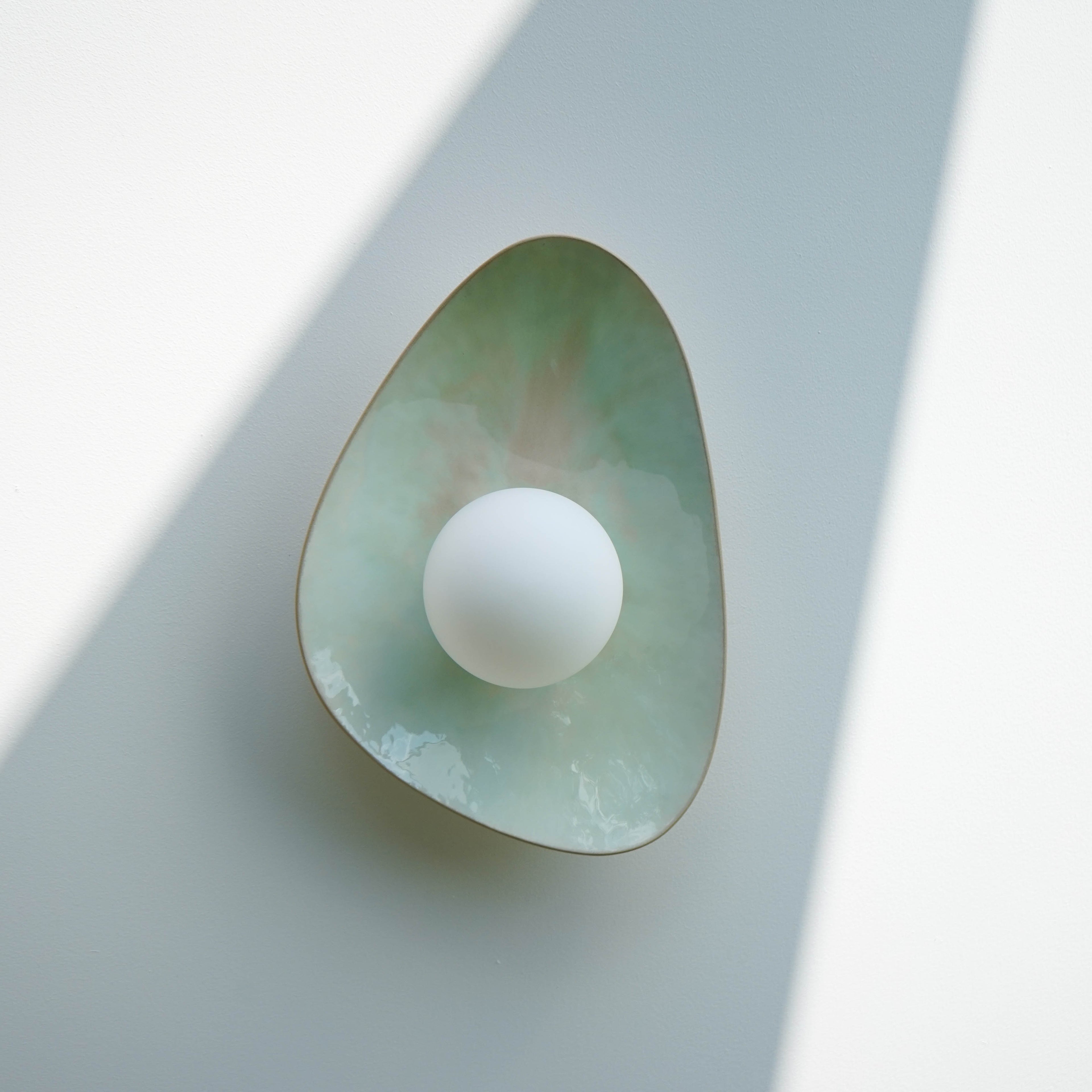 Soft Green Tones Ceramic Wall Lamp / Sconce