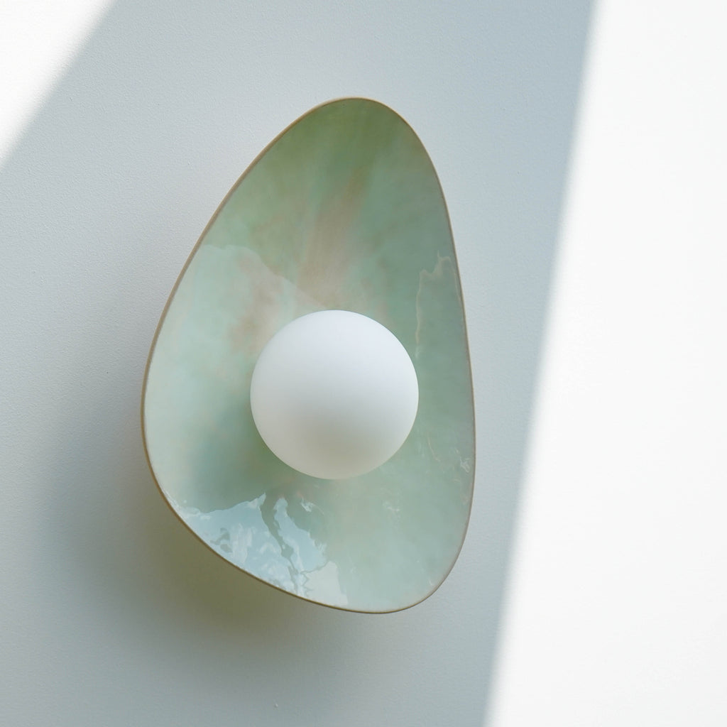 Soft Green Tones Ceramic Wall Lamp / Sconce