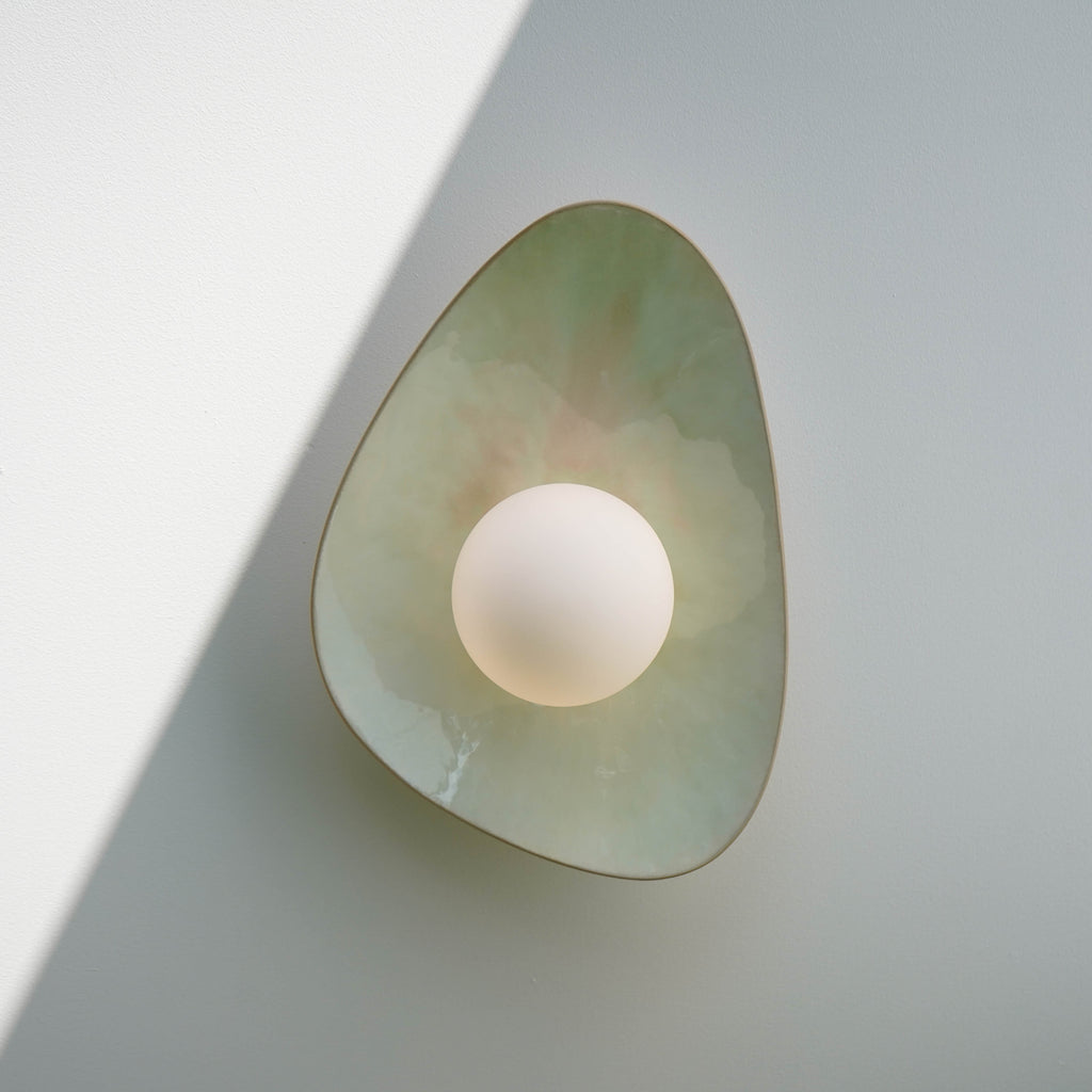 Soft Green Tones Ceramic Wall Lamp / Sconce