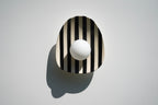 Black and White Striped Ceramic Wall Light / Sconce