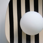 Black and White Striped Ceramic Wall Light / Sconce