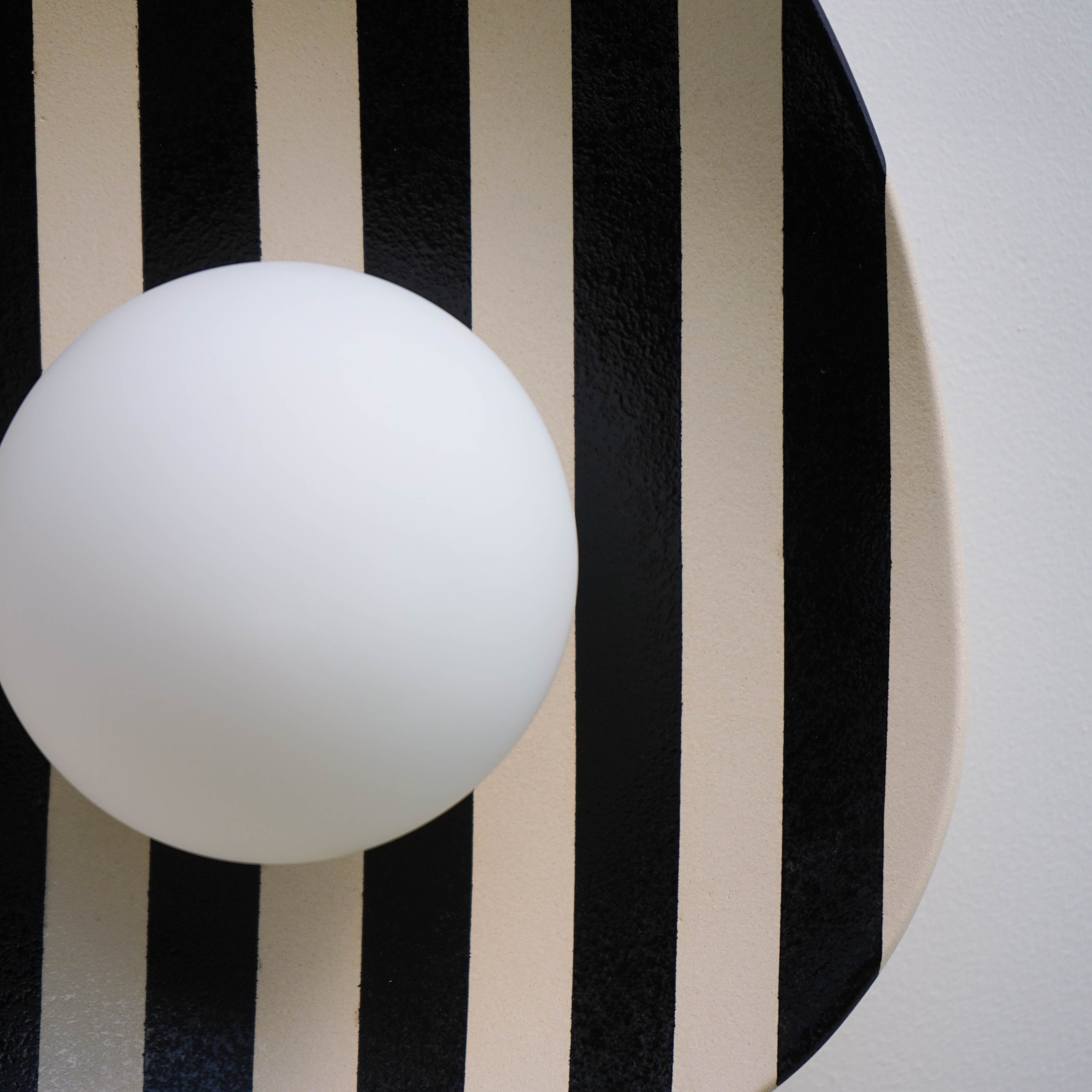 Black and White Striped Ceramic Wall Light / Sconce