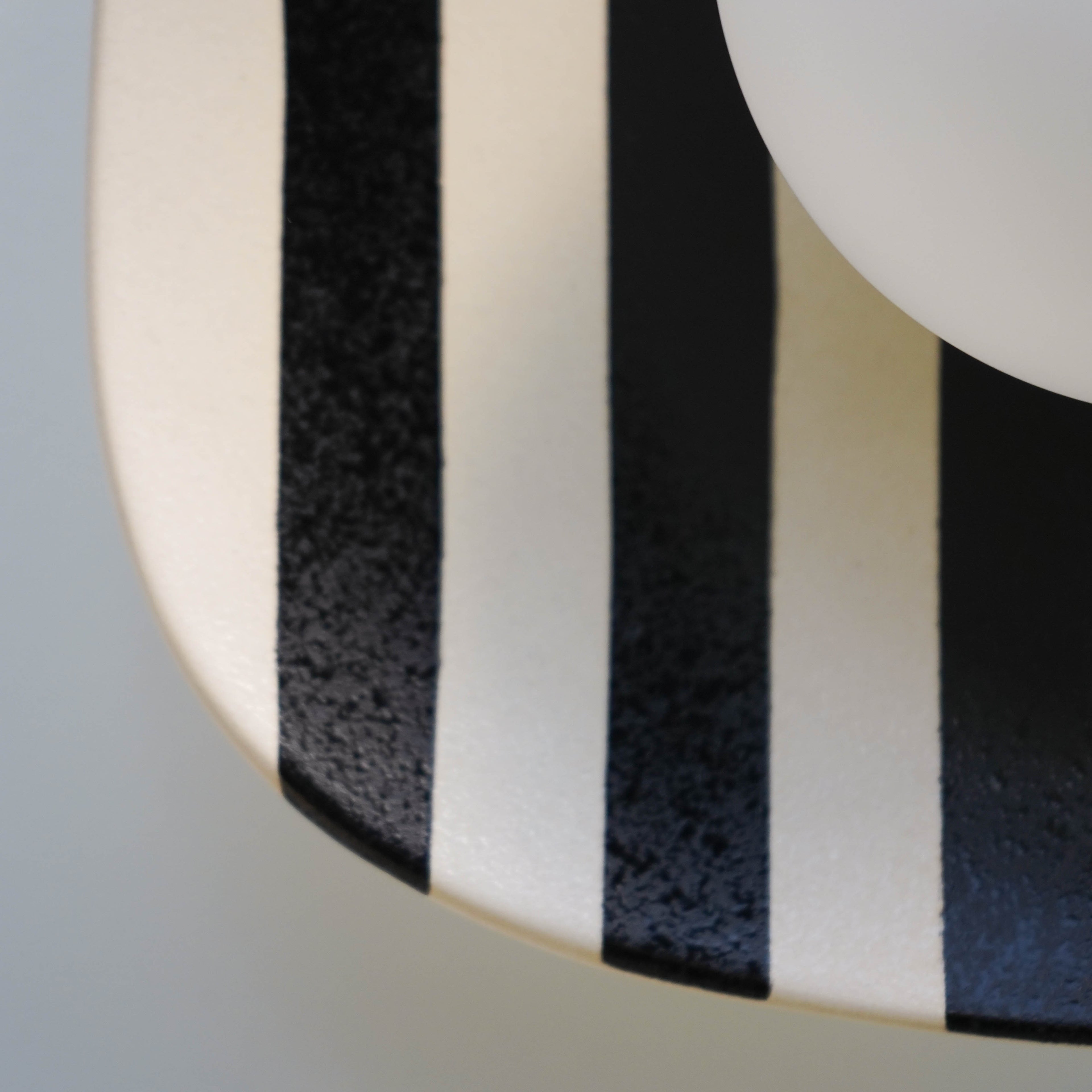 Black and White Striped Ceramic Wall Light / Sconce