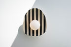 Black and White Striped Ceramic Wall Light / Sconce