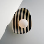 Black and White Striped Ceramic Wall Light / Sconce