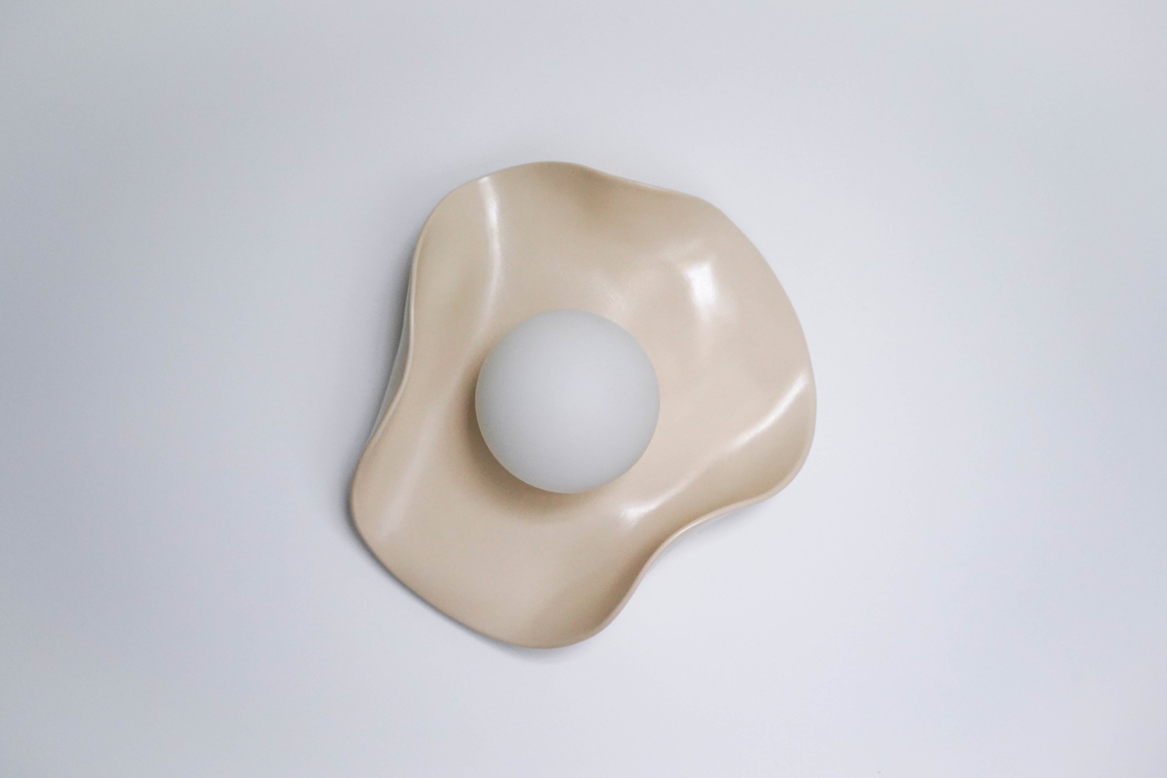 Creamy Nude Ceramic Wall Light / Sconce