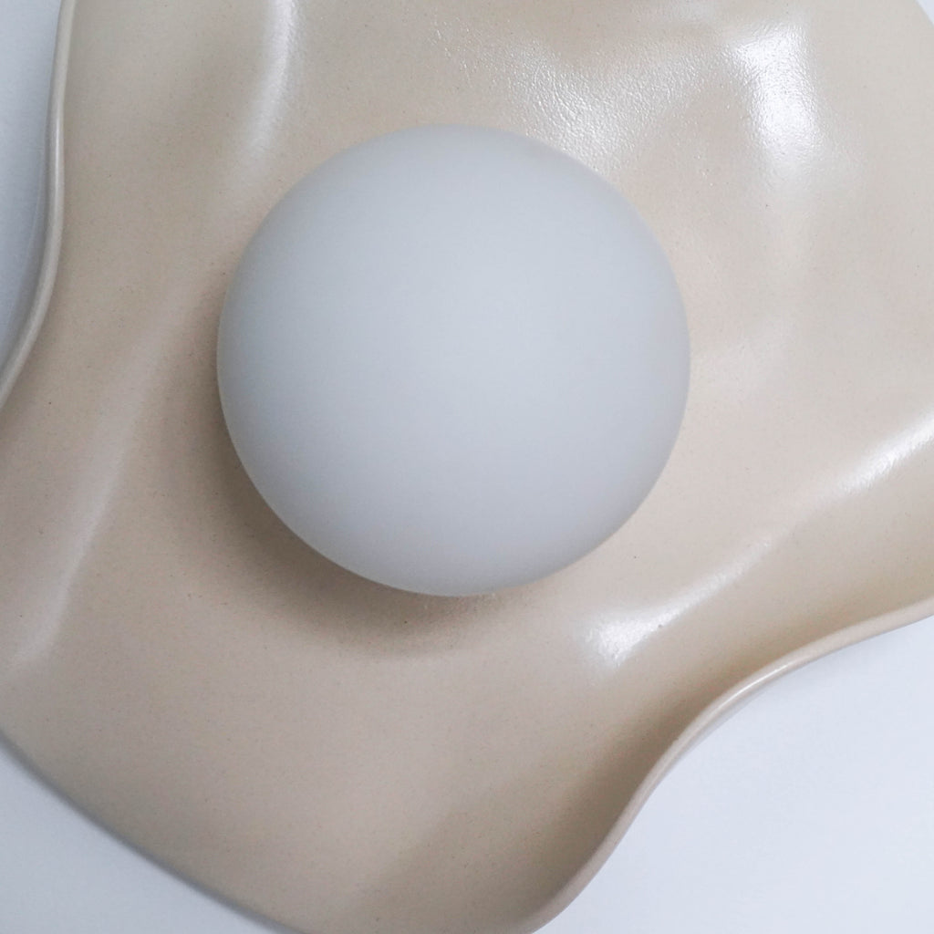 Creamy Nude Ceramic Wall Light / Sconce