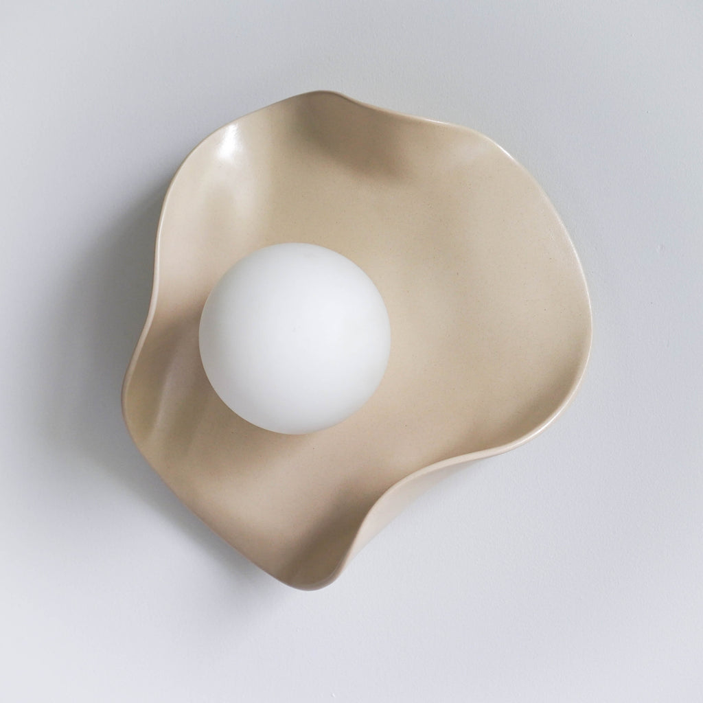Creamy Nude Ceramic Wall Light / Sconce