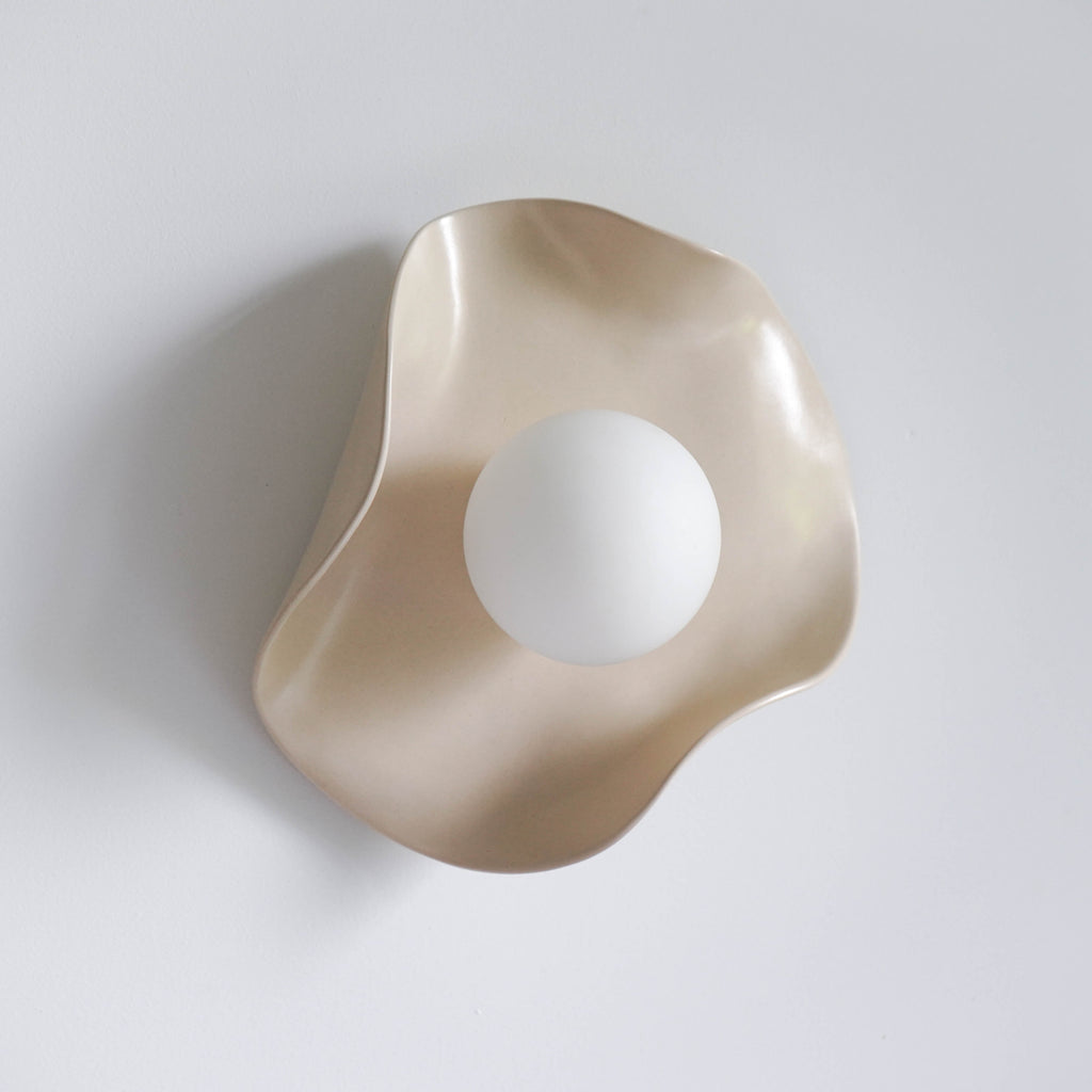 Creamy Nude Ceramic Wall Light / Sconce