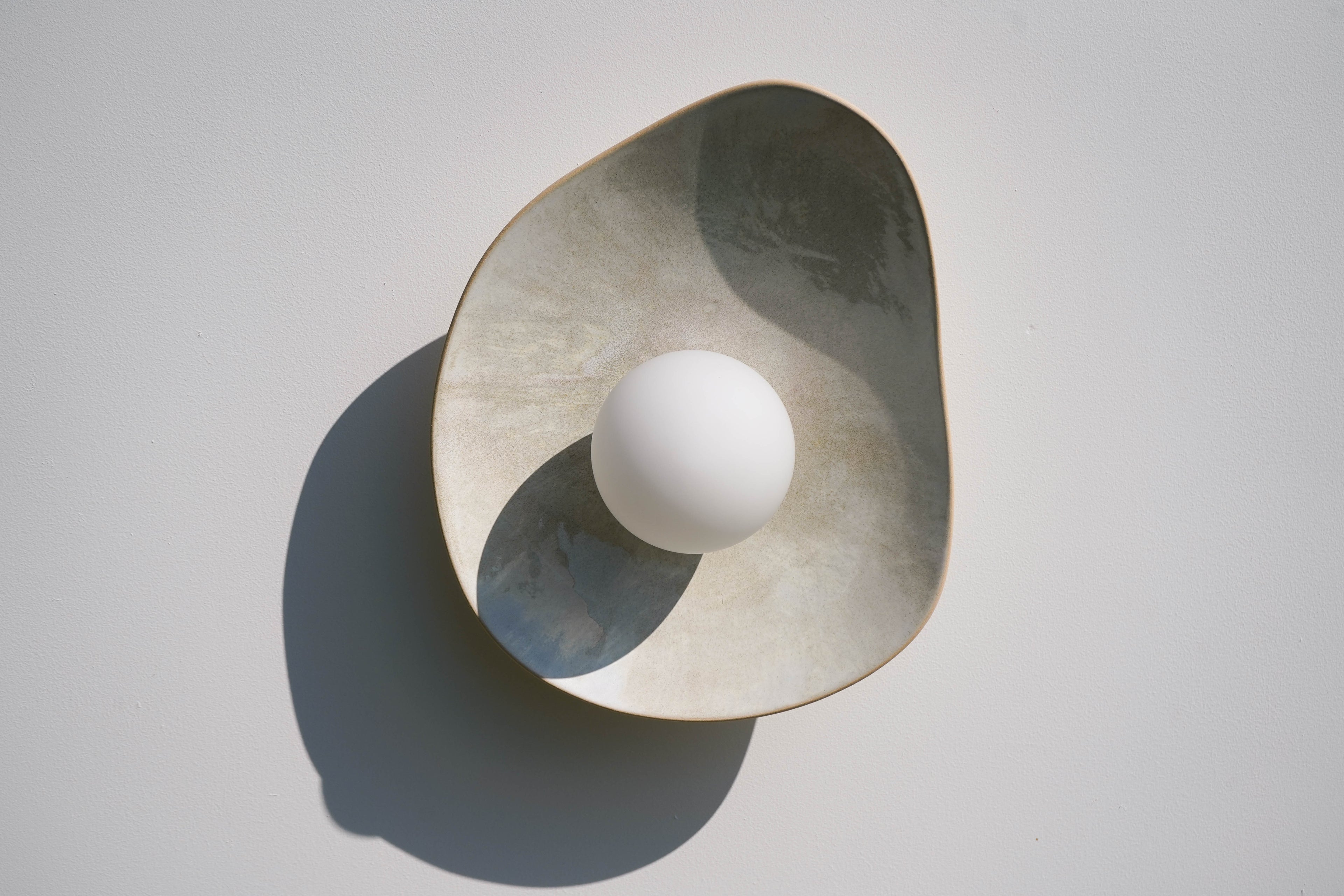 Grey, Beige, and Blue Hues Ceramic Wall Lamp / Sconce