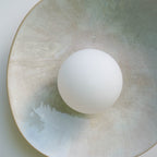 Grey, Beige, and Blue Hues Ceramic Wall Lamp / Sconce