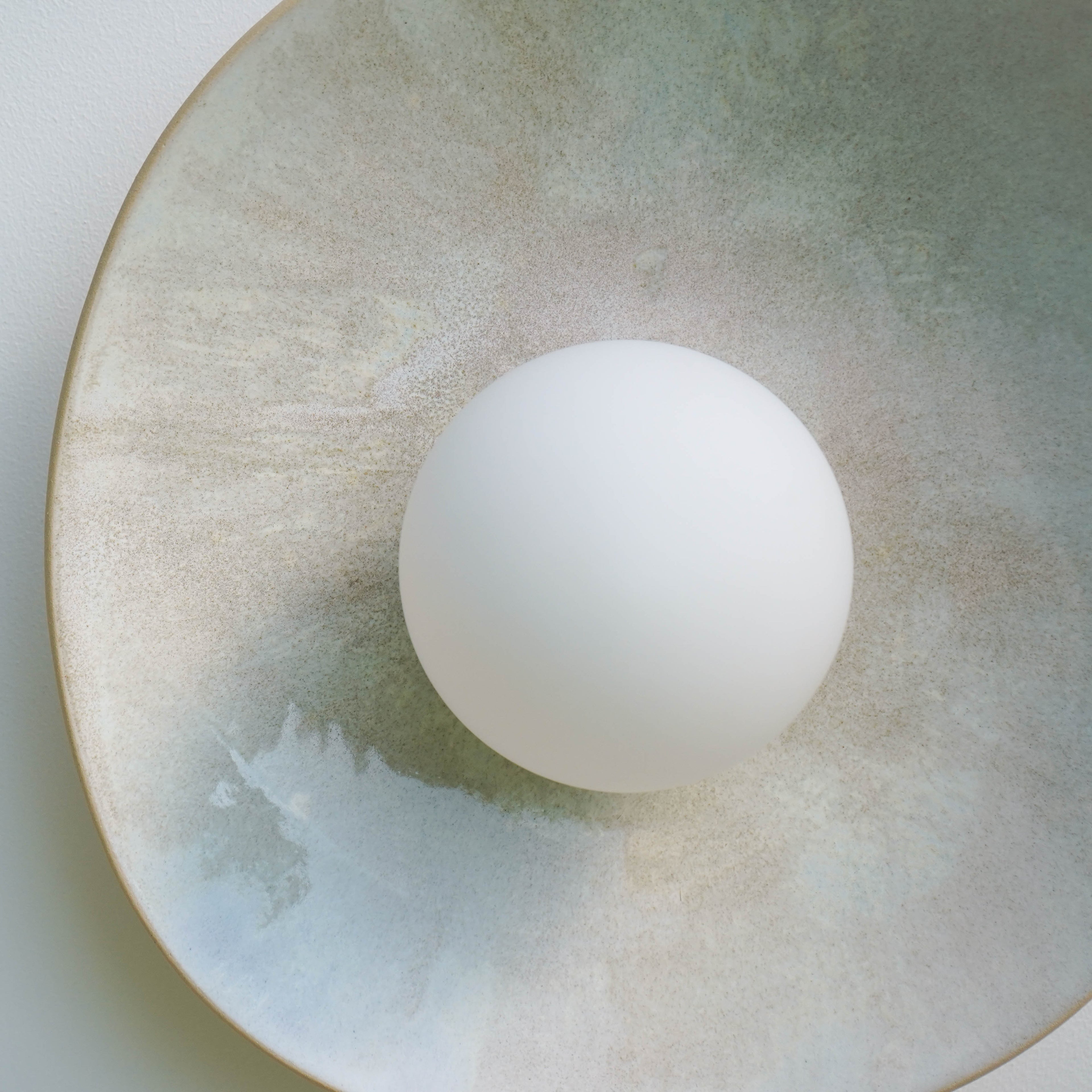 Grey, Beige, and Blue Hues Ceramic Wall Lamp / Sconce