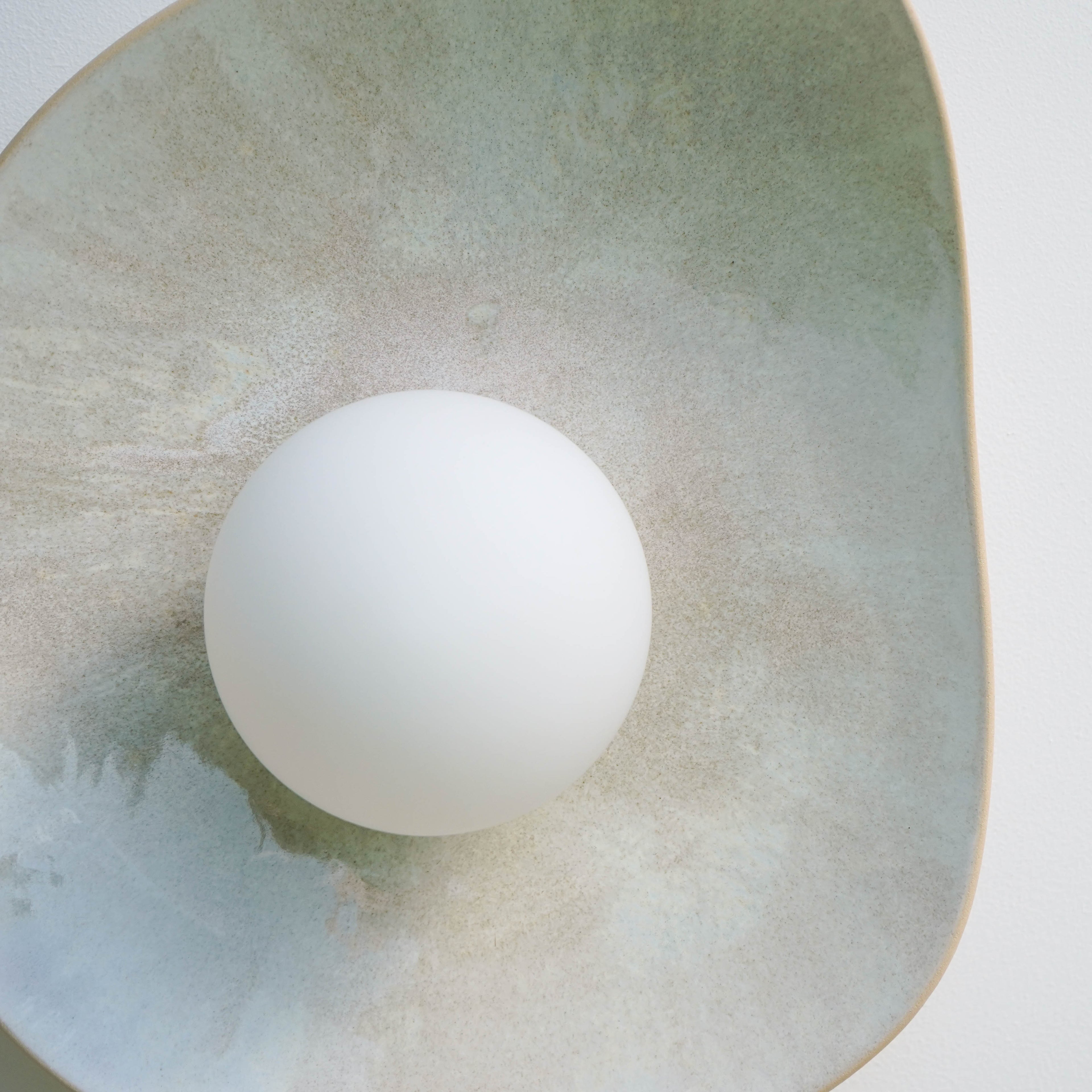 Grey, Beige, and Blue Hues Ceramic Wall Lamp / Sconce