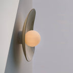 Grey, Beige, and Blue Hues Ceramic Wall Lamp / Sconce