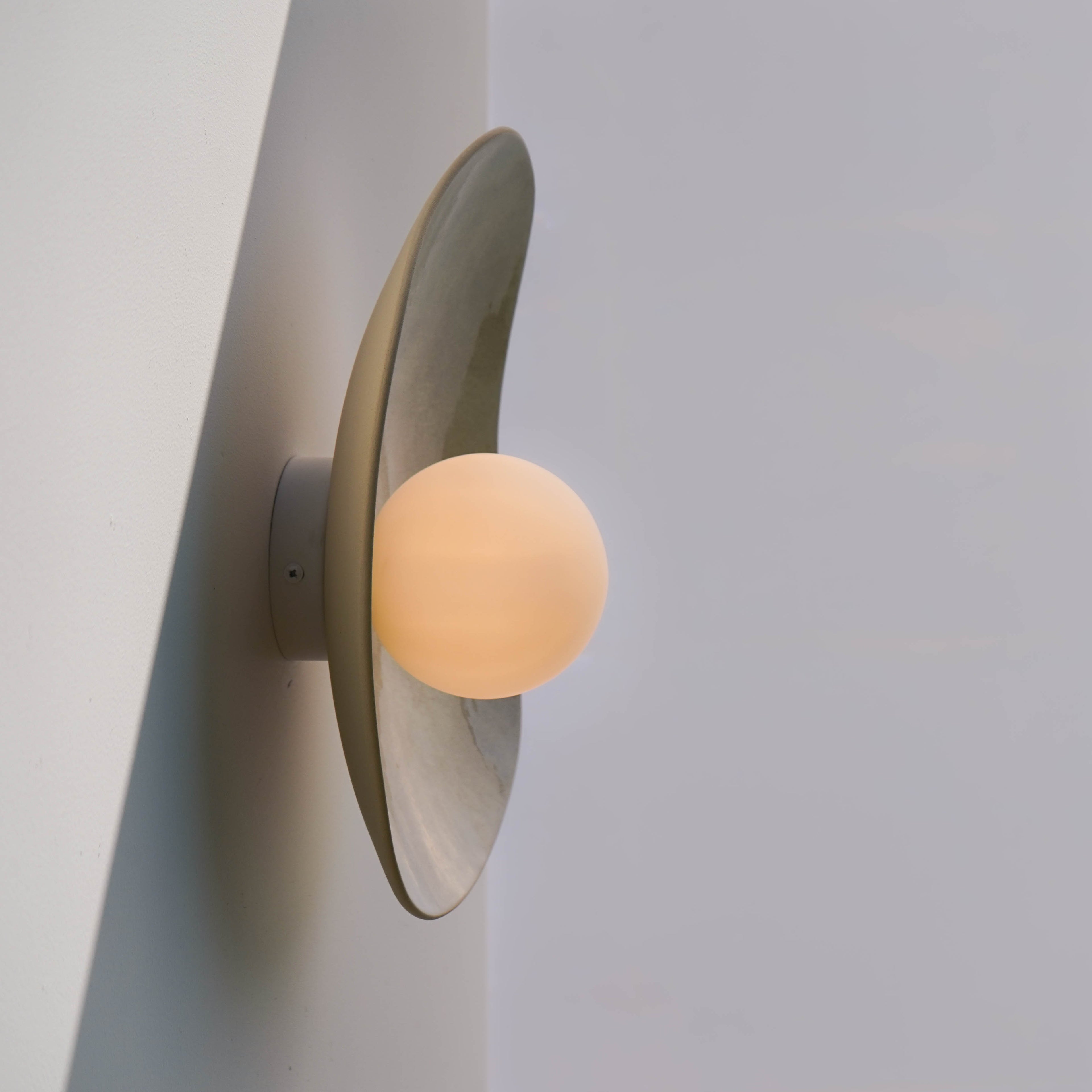 Grey, Beige, and Blue Hues Ceramic Wall Lamp / Sconce
