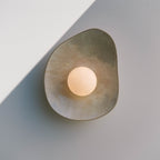 Grey, Beige, and Blue Hues Ceramic Wall Lamp / Sconce