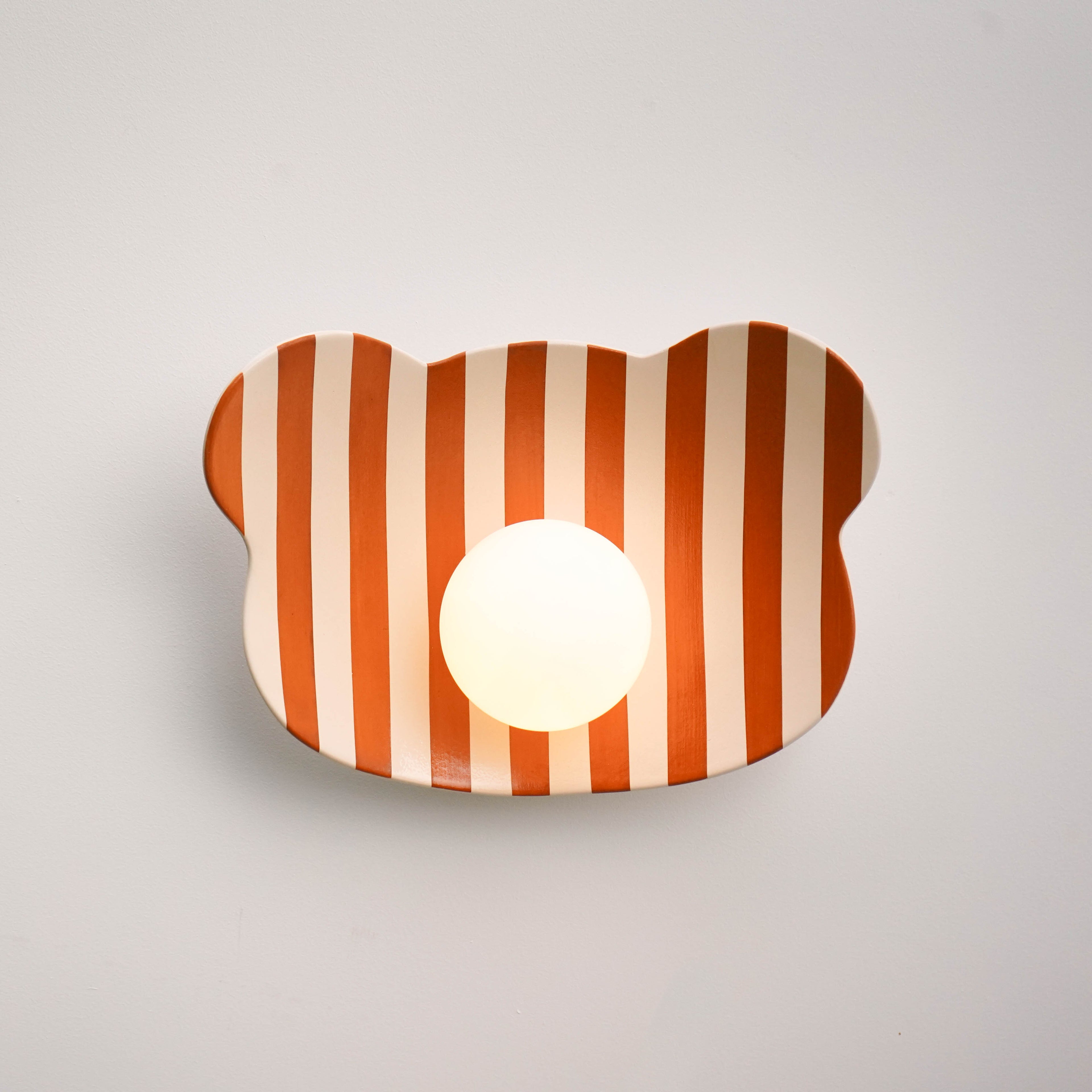 Applique murale en céramique à motif ourson rayé pour chambre d'enfant